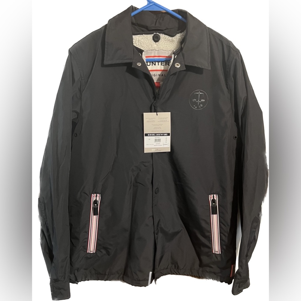 NWT Hunter Men’s Shell Jacket With Sherpa Fleece Lining Black Size Small